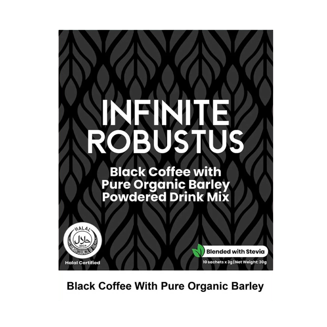 INFINITE Black Coffee with Pure Organic Barley Powdered Drink Mix